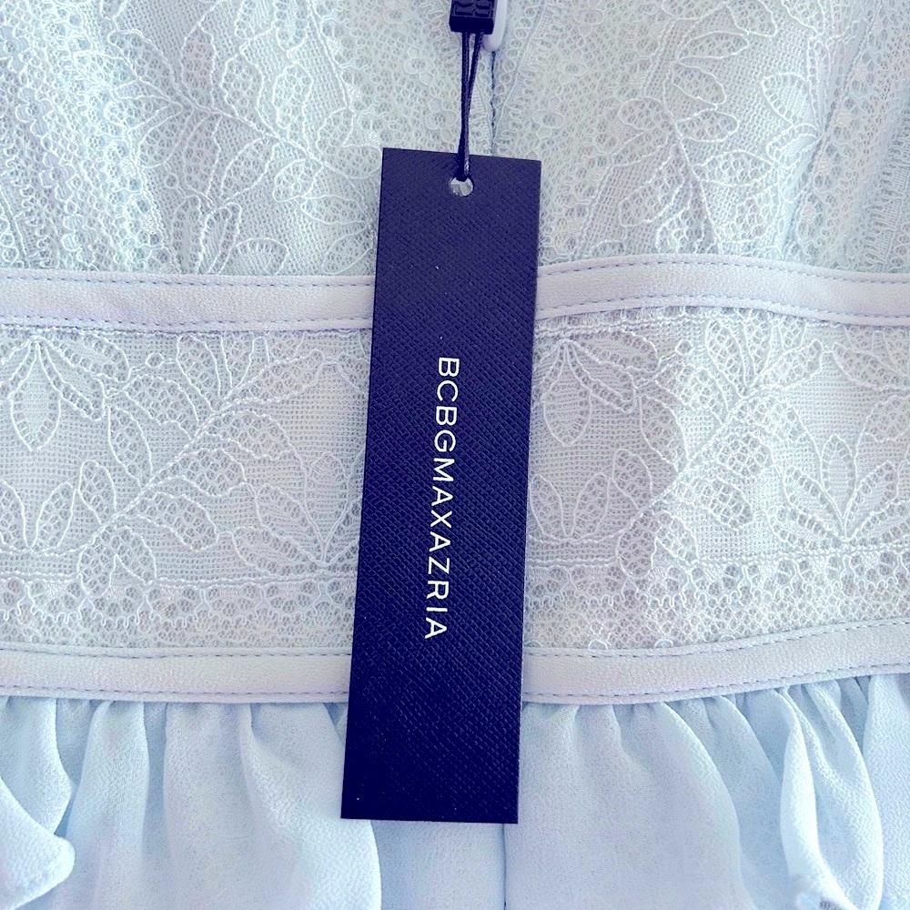BCBGMaxAzria Light Blue Ruffle Maxi Dress - Picture 9 of 12